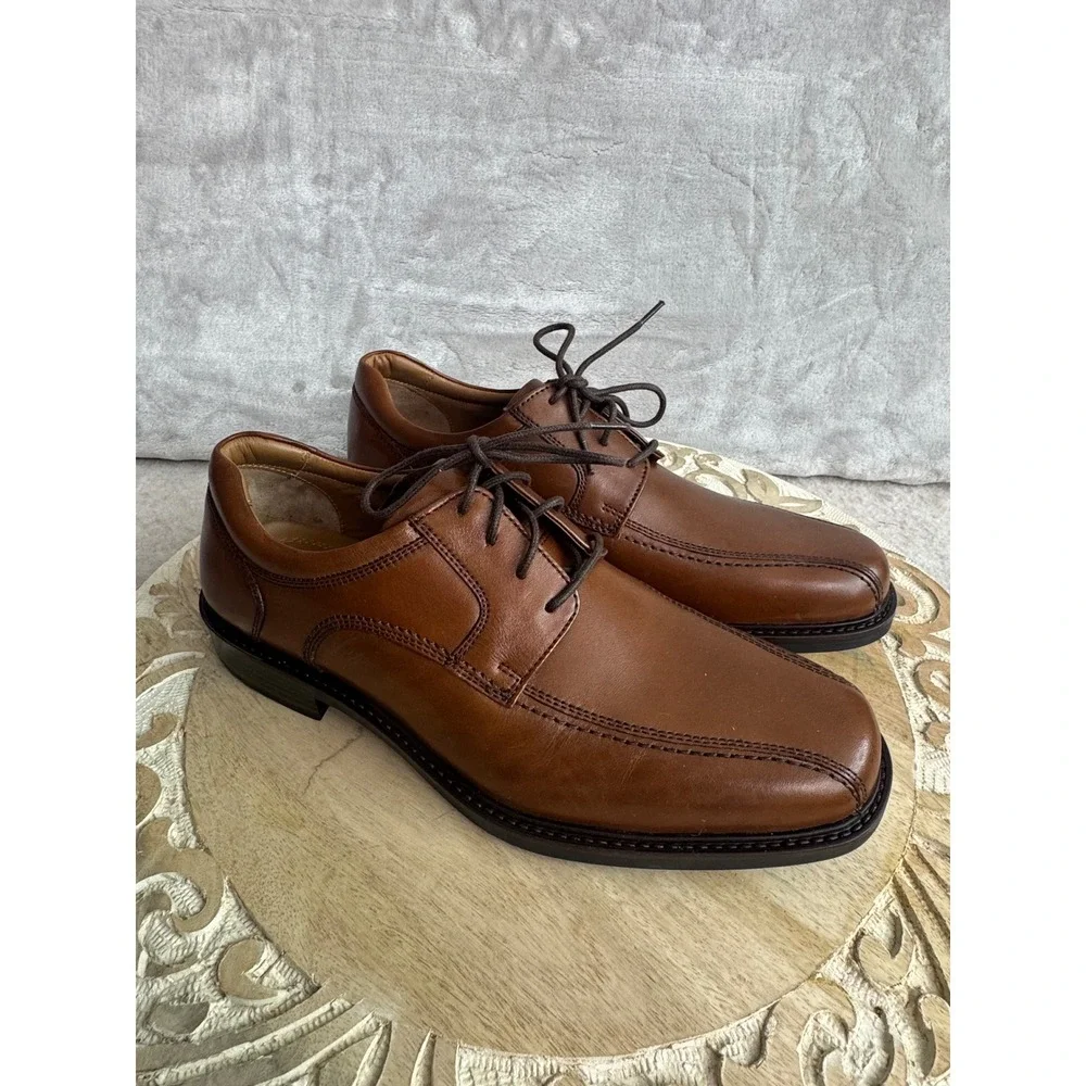 Johnston‎ & Murphy Mens Tan Leather Bicycle Toe Dress Shoes 20-4886 Size 9.5 M